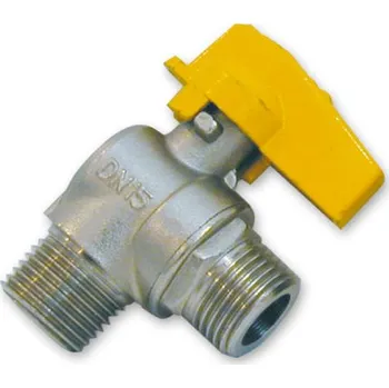 Ivar Uzávěr kulový 1/2", FF, rohový, plyn, motýl, typ: FIV.8110R/8113R, niklovaná mosaz OT 58