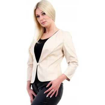 Dámské sako M187 SAKO/BLEJZR Z EKO KŮŽE BÉŽOVÉ vel. 40 (L)