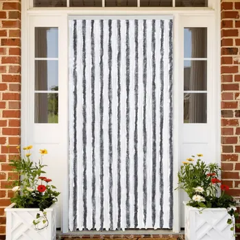 Síť proti hmyzu zahrada-XL Závěs proti hmyzu šedý a bílý 100 x 200 cm žinylka 377369