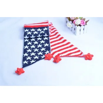 Šála Dětská pruhovaná šála s hvězdičkami J859 červená