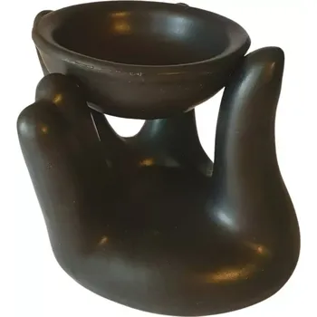 Aroma lampa Awm Keramická aromalampa Ruka s Miskou Černá 9 cm