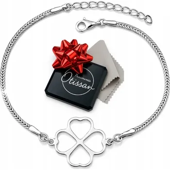 Náramek STŘÍBRNÝ dámský NÁRAMEK ČTYŘLÍSTEK liščí ocas jako dárek stříbro 925