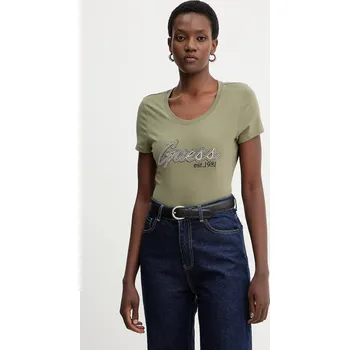 Dámské tričko Tričko Guess dámské, zelená barva, W5YI16 J1314 W5YI16.J1314 78X, vel. XXL