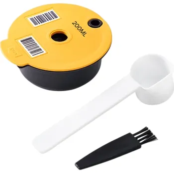 Kávovar Opakovaně použitelná silikonová kávová kapsle 200 ml pro Tassimo Bosch 7,4 x 3 cm s odměrnou lžičkou Ekologická příprava kávy