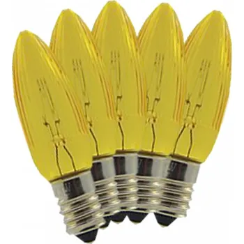 Vánoce Žárovky 14V 3W E-10 žluté (5ks) pro vánoční řetězy (1ks)
