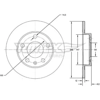 Brzdový kotouč Brzdový kotouč TOMEX Brakes TX 72-65