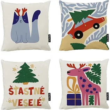 Povlečení Butter Kings Set povlaků na polštář Christmas and colours