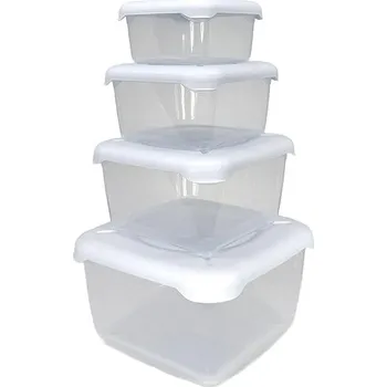 Dóza na potraviny Belli E Forti Sada potravinových dóz Frigobella 3+1, čtvercové