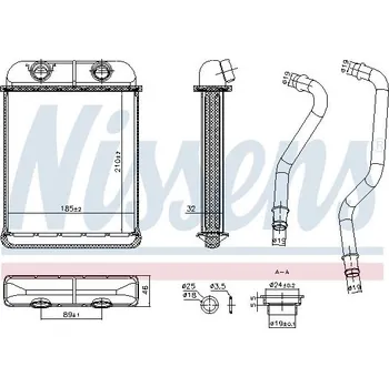 Výměník tepla, vnitřní vytápění NISSENS 707257