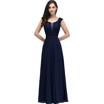 Dámské šaty Elegantní večerní šaty bez rukávů s krajkou a áčkovým střihem Barva: Tmavě Modrá, Velikost: 4XL