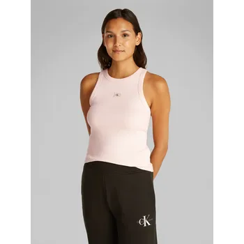 Dámské džíny Calvin Klein Jeans | Woven Label Rib Tank Top | XS