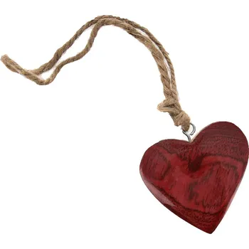 Srdce mango závěsné červené 7,5x2x7 cm