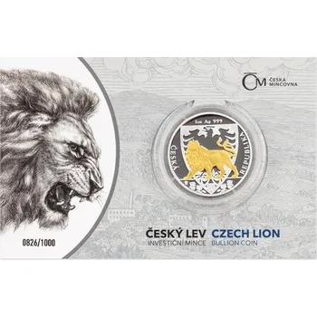 2020 - Stříbrná mince Český lev selektivní pokov. 2 NZD - 1 Oz