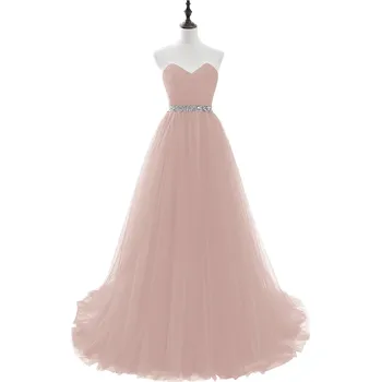 Dámské šaty Dlouhé tylové šaty s flitry a šněrováním pro večerní slavnostní události Barva: Růžová, Velikost: XL