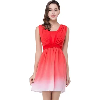 Dámské šaty Krátké koktejlové šaty s plisováním a přechodovým efektem pro oslavy Barva: Barevná, Velikost: 3XL