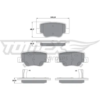 Brzdová destička Sada brzdových destiček, kotoučová brzda TOMEX Brakes TX 17-58