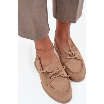 Dámské mokasíny Polobotky Mokasíny Dámské Ploché Svázané Zalina Barva: Béžová, Velikost: 38