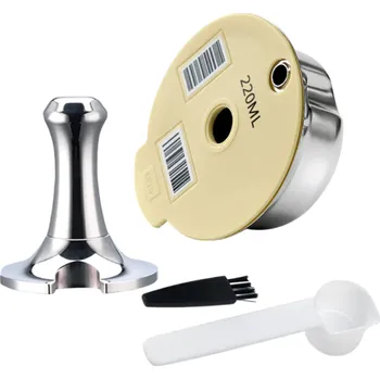 Kávovar Opakovaně použitelná kapsle 220 ml pro Tassimo kávovar s tamperem, plastovou lžičkou a čisticím kartáčkem pro mletou kávu