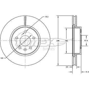 Brzdový kotouč Brzdový kotouč TOMEX Brakes TX 72-88