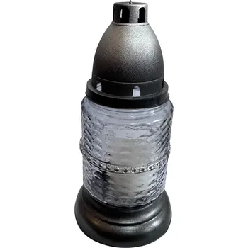 Smuteční dekorace Skleněná svíčka lampa 30 g grafit diamant
