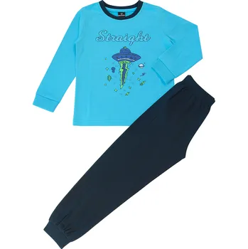 Chlapecké pyžamo xcena Bavlněné dětské pyžama s náplety Velikost: 104