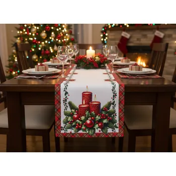 ubrus Vánoční ubrus - běhoun na stůl XMAS CANDLES 40x180 cm Mybesthome