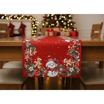 ubrus Vánoční ubrus - běhoun na stůl XMAS PARTY červená 60x120 cm Mybesthome