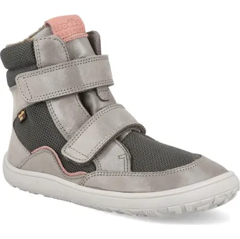 Dívčí zimní obuv Barefoot zimní boty Froddo - Winter Tex Grey/silver šedostříbrné Velikost: 34