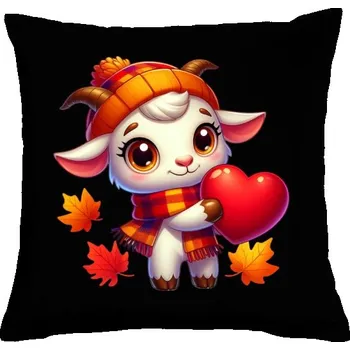 Pánská móda Polštář bavlněný s potiskem Koza se srdcem