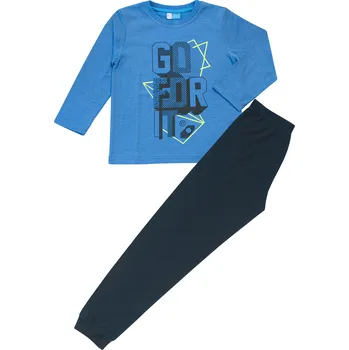 Chlapecké pyžamo xcena Modré pyžama s náplety Velikost: 116