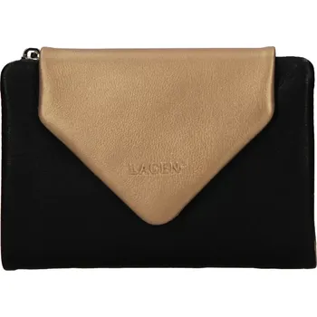 Peněženka Dámská černá/zlatá kožená peněženka - LAGEN (Dámská kožená peněženka LAGEN)