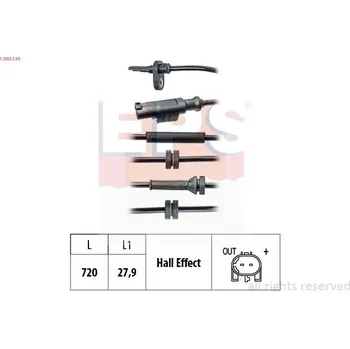 Přislušenství brzdového systému Snímač, počet otáček kol EPS 1.960.139