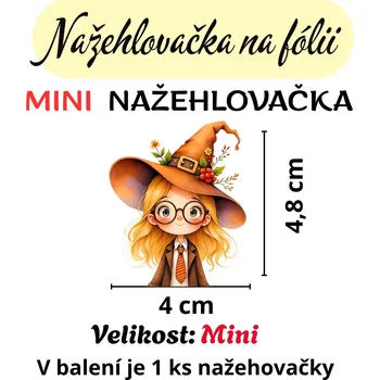 Nažehlovačky na fólii Nažehlovačka na fólii, ČARODĚJNICE, 1 kus Zvolte VELIKOST motivu ZDE:: MINI velikost