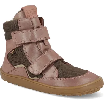 Dívčí zimní obuv Barefoot zimní boty Froddo - Winter Tex Pink/gold růžové třpytky Velikost: 24