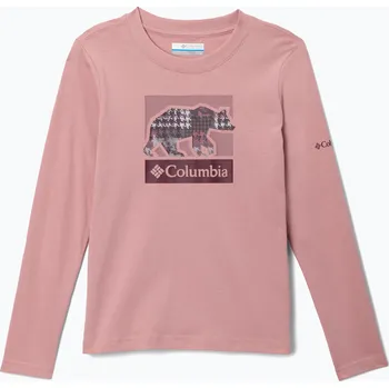 Dětské trekingové tričko Longsleeve Columbia Hazeldel Hill Graphic Tee eraser pink/barely printed