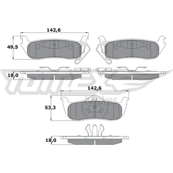 Brzdová destička Sada brzdových destiček, kotoučová brzda TOMEX Brakes TX 15-48