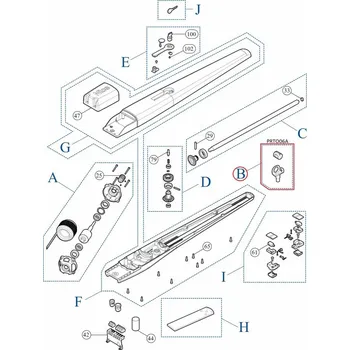 Pohon brány PMD1159.4610 - jen v kitu PRTO06A matice hřídele pro TO5015, TOP5015, WG10