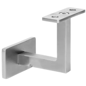 Zábradlí Držák madla na stěnu pevný, se závitem M8, (plochý, L: 70x70 mm, kotevní deska: 70x40 mm), broušená nerez K320 /AISI304