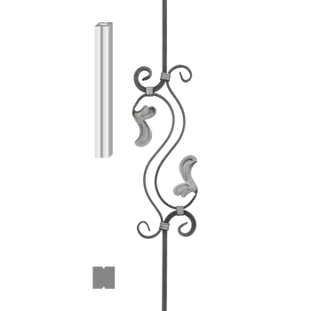 Zábradlí Tyč 12 x 12 mm, 420 x 170 mm, 800 mm