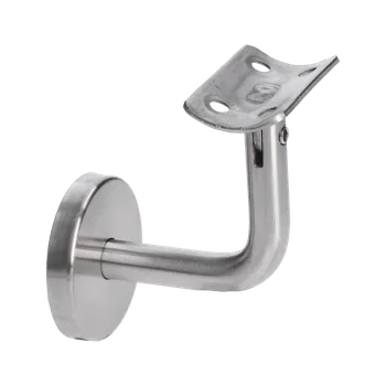 Držák madla se zkrácenou vzdáleností od zdi - nastavitelný, na trubku ø42,4 mm s krytkou, broušená nerez K320 / AISI304