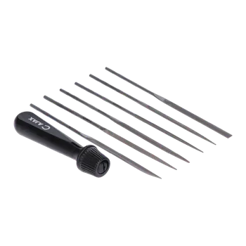 6 dílná sada jehlových pilníků, délka 160mm, sek 2, plastový držák