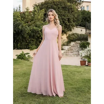 Dámské šaty Letní šaty s krajkou a výstřihem do V – áčkový střih a ramínka Barva: Růžová, Velikost: L