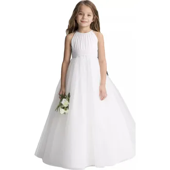 Dívčí šaty Dívčí dlouhé šaty s halter límečkem a šifonovou sukní pro svatební oslavy Barva: Barevná, Velikost: 6