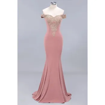 Dámské šaty Saténové večerní šaty s krajkovými detaily a otevřenými zády Barva: Růžovo-Zlatá, Velikost: L