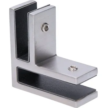 Zábradlí Rohový úchyt skla (70x70x28mm), na sklo 12mm, broušená nerez K320/AISI304