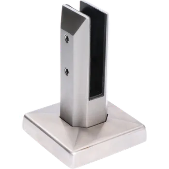 Nerezové vrchní kotvení pro skleněnou výplň od 13,52 mm do 17,52 mm, broušená nerez K320 / AISI316