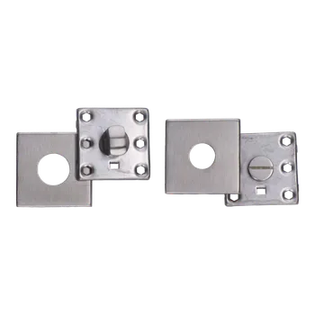 Zábradlí Čtvercová rozeta s uzamykací páčkou na WC dveře (53x53x10mm), rozměr páčky: 22x12x25mm, broušená nerez K320 /AISI304