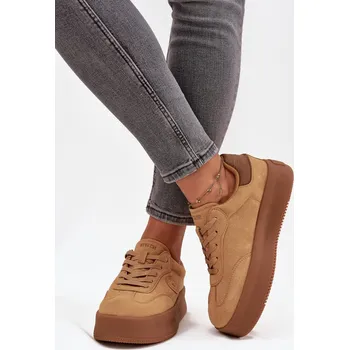 Dámská obuv Dámské tenisky na platformě Big Star – camel Velikost: 41