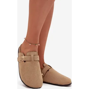 Dámské žabky Dámské pantofle na korkové platformě Big Star – béžové Velikost: 36