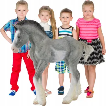 Figurka Hříbě Clydesdale - Figurka koně, modrý strakáč - Hračky pro holky